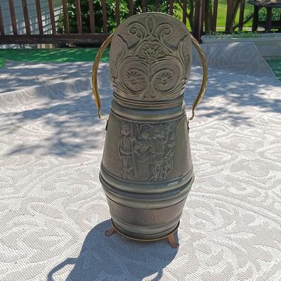 LOT 159: Vintage Coal Scuttle & Foot Stool