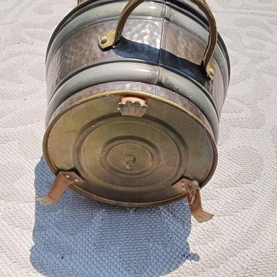 LOT 159: Vintage Coal Scuttle & Foot Stool