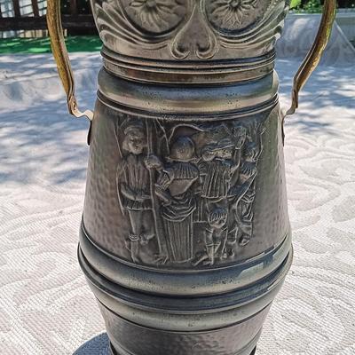 LOT 159: Vintage Coal Scuttle & Foot Stool