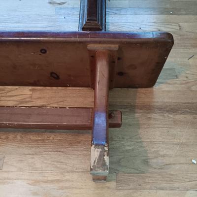 LOT 218: Handcrafted Farmhouse Table & Benches