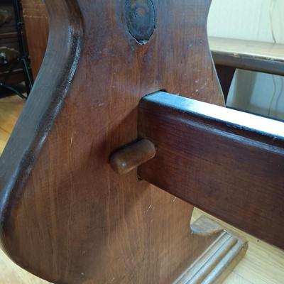 LOT 218: Handcrafted Farmhouse Table & Benches