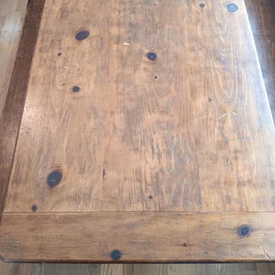 LOT 218: Handcrafted Farmhouse Table & Benches