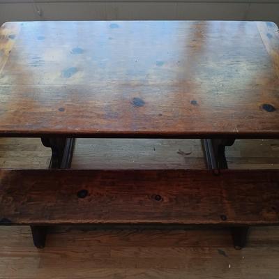 LOT 218: Handcrafted Farmhouse Table & Benches