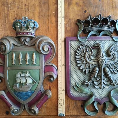 LOT 221 Vintage Burwood Products Coat of Arms Plaques