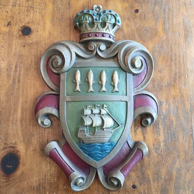 LOT 221 Vintage Burwood Products Coat of Arms Plaques