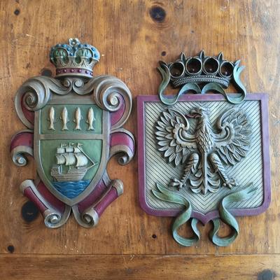 LOT 221 Vintage Burwood Products Coat of Arms Plaques