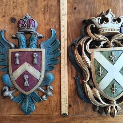 LOT 222: Vintage Burwood Products Coat of Arms Plaques