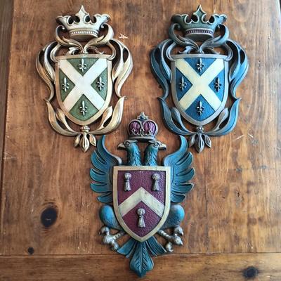 LOT 222: Vintage Burwood Products Coat of Arms Plaques