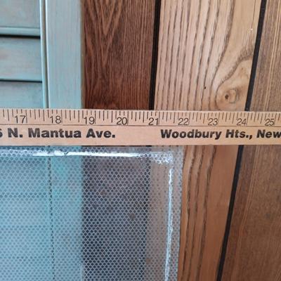 LOT 223: Etched Glass Windowpane & Wooden Shutter