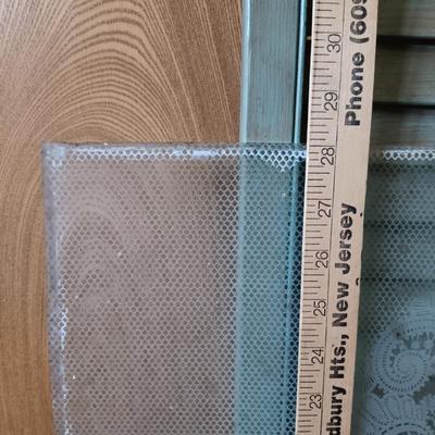 LOT 223: Etched Glass Windowpane & Wooden Shutter