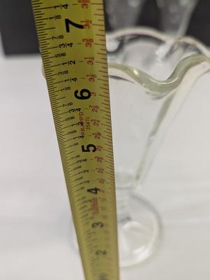 Vintage Ice Cream Sundae Serving Bowls - Green Tint - Clear Glass Shot Glasses & Small Pitcher