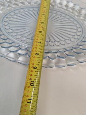 Pink Depression Glass - Vintage Blue Bubble Depression Glass Plate