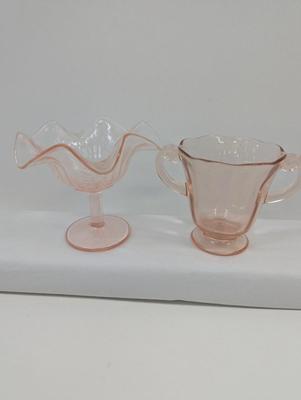 Pink Depression Glass - Vintage Blue Bubble Depression Glass Plate