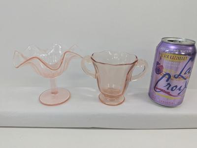 Pink Depression Glass - Vintage Blue Bubble Depression Glass Plate