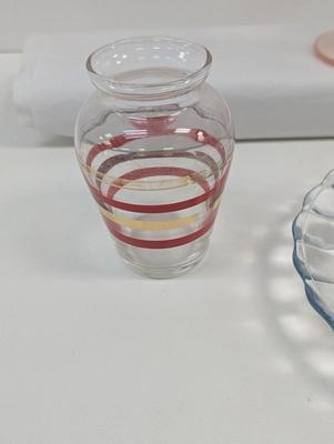 Pink Depression Glass - Vintage Blue Bubble Depression Glass Plate