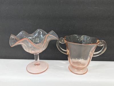 Pink Depression Glass - Vintage Blue Bubble Depression Glass Plate