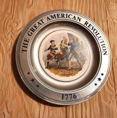 Lot #90 Series of 6 The Great American Revolution 1776 - Pewter Rim Wall Hangings