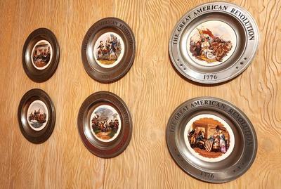 Lot #90 Series of 6 The Great American Revolution 1776 - Pewter Rim Wall Hangings