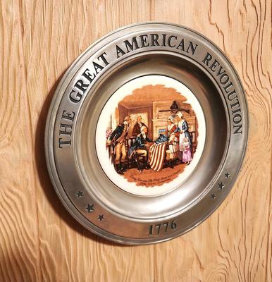 Lot #90 Series of 6 The Great American Revolution 1776 - Pewter Rim Wall Hangings