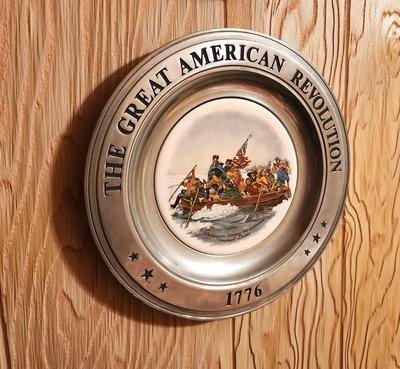 Lot #90 Series of 6 The Great American Revolution 1776 - Pewter Rim Wall Hangings