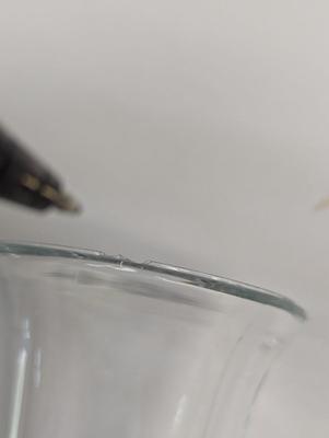 Mid Century Pressed Glass Vase With Circle Foot