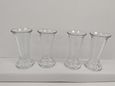 Mid Century Pressed Glass Vase With Circle Foot