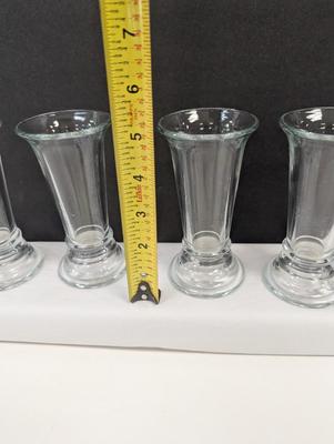 Mid Century Pressed Glass Vase With Circle Foot