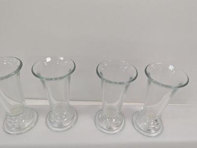Mid Century Pressed Glass Vase With Circle Foot
