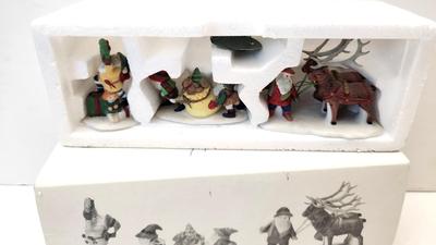 Lot #94 Dept 56 Village Accessory "Santa's Little Helpers" - 1993, 3 pieces