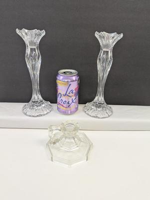 Crystal Candle Holder - 2 Mikasa Candle Holders