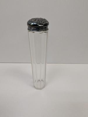 Art Nouveau Crystal Lidded Dresser Jar & Tall Vanity Dresser Bottle With Deco Lid