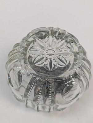 Art Nouveau Crystal Lidded Dresser Jar & Tall Vanity Dresser Bottle With Deco Lid