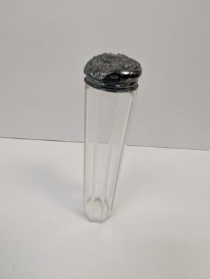 Art Nouveau Crystal Lidded Dresser Jar & Tall Vanity Dresser Bottle With Deco Lid