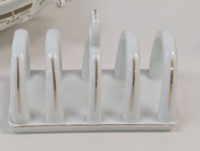 Antique Johnson Bros Covered Handled Vegetable Dish Porcelain Bavarian Toast Rack Made In Japan Sugar Bowl