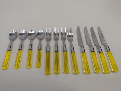 Yellow Acrylic Handle Vintage Flatware