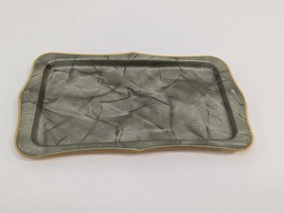 Vintage Jade Green Amber Celluloid Vanity Tray & Art Deco Powder Jar