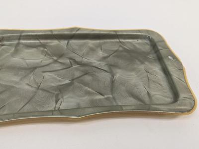 Vintage Jade Green Amber Celluloid Vanity Tray & Art Deco Powder Jar