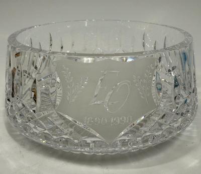 Vintage Waterford-Style Crystal 8” X 3 1/2” Round Serving Bowl Centerpiece