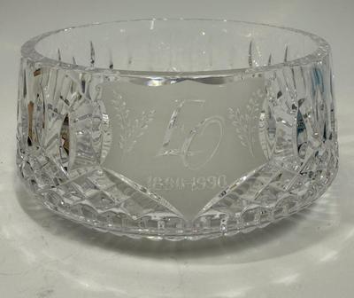Vintage Waterford-Style Crystal 8” X 3 1/2” Round Serving Bowl Centerpiece