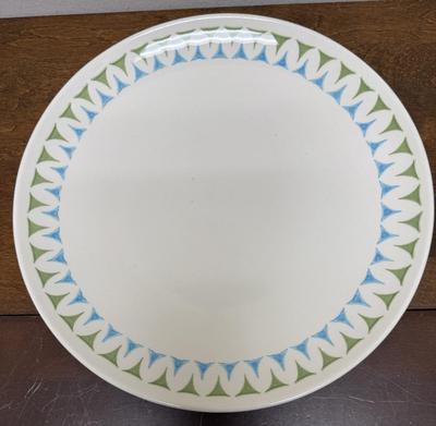 Blue Green Ceramic Plate Platter 12" dia. 70's
