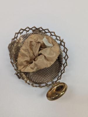 Vintage Whiting & Davis Accordion Top Gold Mesh Purse Wedding Handbag