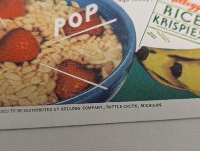 Printed In USA Art Deco Rice Krispies Cards 1942 Ward's Tip-Top Bread Advertising Calendar