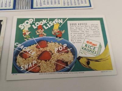Printed In USA Art Deco Rice Krispies Cards 1942 Ward's Tip-Top Bread Advertising Calendar