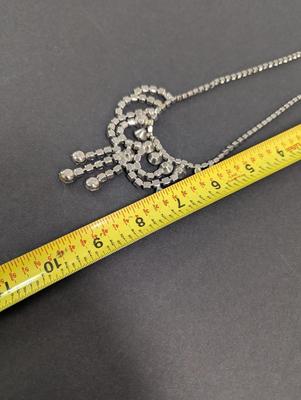 Vintage Clear Rhinestone Swag Necklace