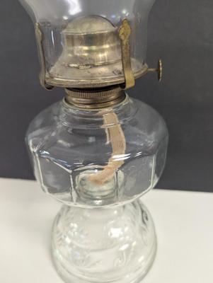 Vintage Oil Lamp Lamplight Farms Clear Glass With Shade & Wick