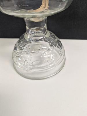 Vintage Oil Lamp Lamplight Farms Clear Glass With Shade & Wick