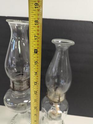 Vintage Oil Lamp Lamplight Farms Clear Glass With Shade & Wick
