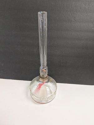 Vintage Oil Lamp Lamplight Farms Clear Glass With Thin Shade & Wick