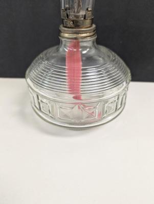 Vintage Oil Lamp Lamplight Farms Clear Glass With Thin Shade & Wick
