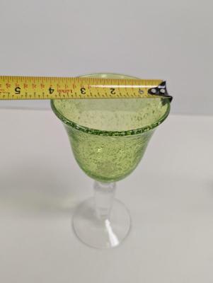 12 - Green Bubble Glass Texture Inside Hand Blown